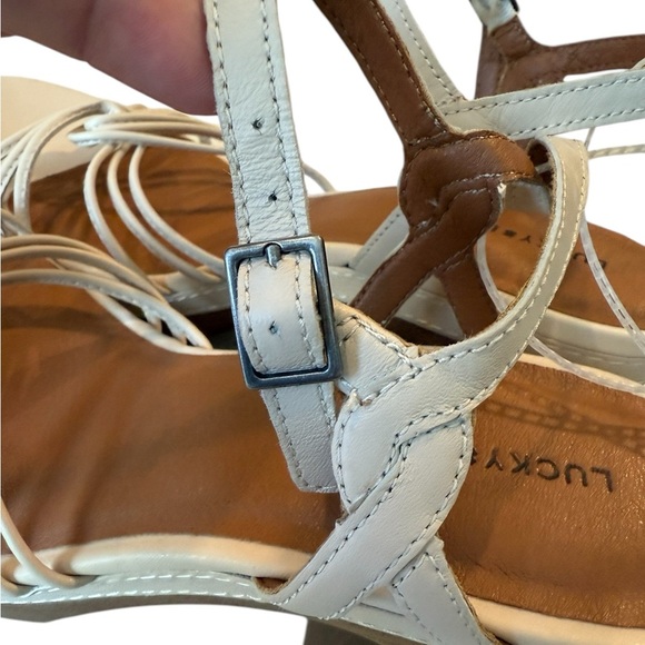 Lucky Brand Ismene Buckle Strappy Open Toe Platform Sandals Block Heel Size 10 - Picture 11 of 15
